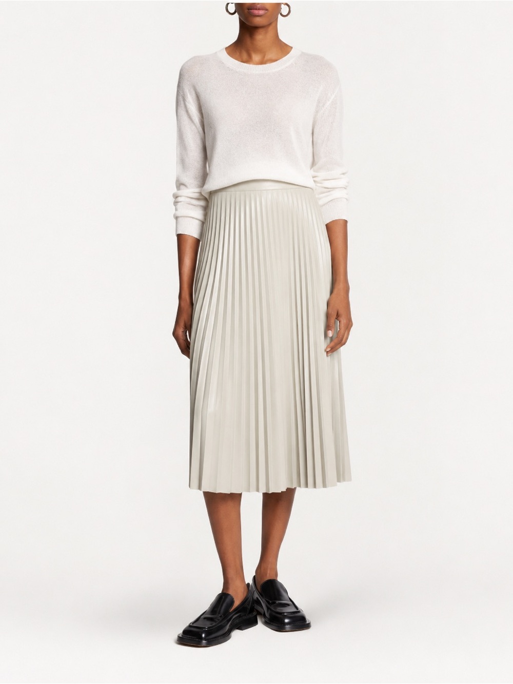 Proenza Schouler White Label Faux Leather Pleated Skirt M (8)